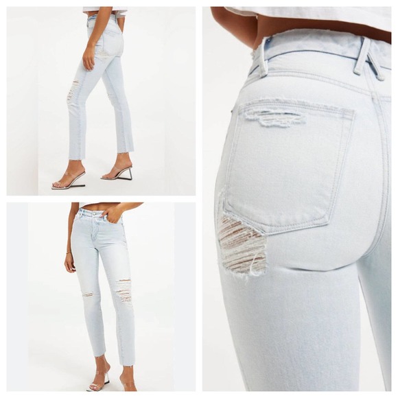 Good American Denim - Good American Good Classic Cheeky Booty Distressed Indigo120 High Rise Jean 6/28